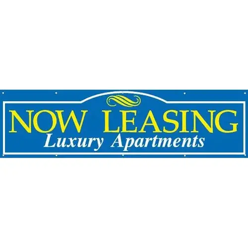 Horizontal Now Leasing Luxury Apartments Banner, 15 ft X 4 ft Horizontal Now Leasing Luxury Apartments Banner, 15 ft X 4 ft
