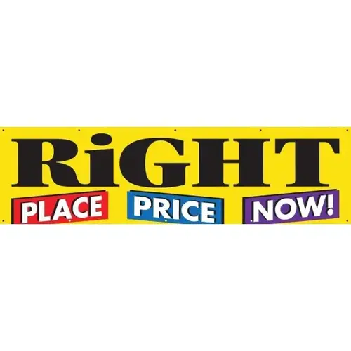 Horizontal Right Place/Price/Now! Banner, 15 ft X 4 ft Horizontal Right Place/Price/Now! Banner, 15 ft X 4 ft