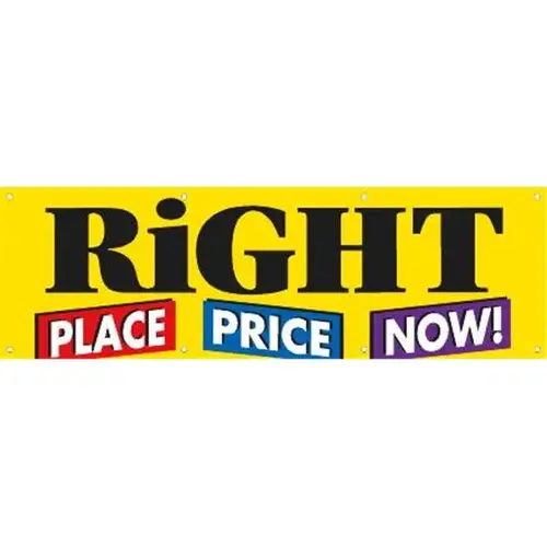 Horizontal Right Place/Price/Now! Banner, 10 ft X 3 ft Horizontal Right Place/Price/Now! Banner, 10 ft X 3 ft