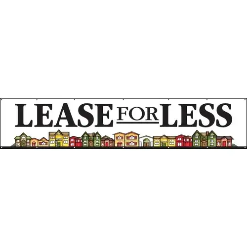 Horizontal Lease For Less Banner, Houses, 20 ft X 4 ft Horizontal Lease For Less Banner, Houses, 20 ft X 4 ft