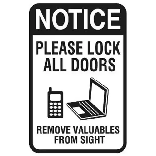 Please Lock All Doors Sign, Non-Reflective, 12 X 18 Please Lock All Doors Sign, Non-Reflective, 12 X 18