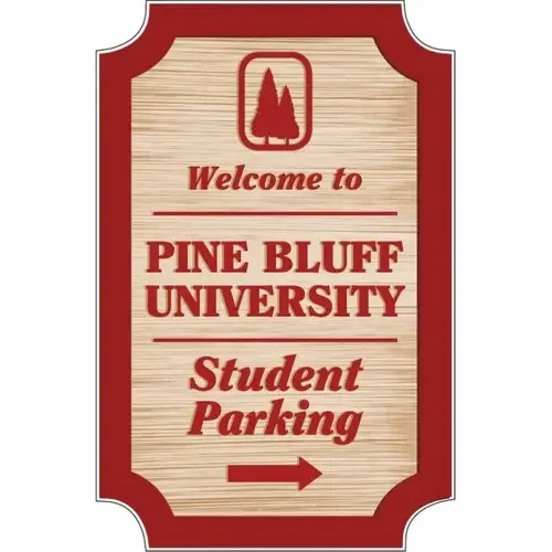 Custom Dimensional Sign With Notched Corners, Wood Grain Finish, 11 X 17 Custom Dimensional Sign With Notched Corners, Wood Grain Finish, 11 X 17