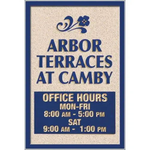 Custom Dimensional Sign With Straight Corners, Stucco Finish, 24 X 36 Custom Dimensional Sign With Straight Corners, Stucco Finish, 24 X 36