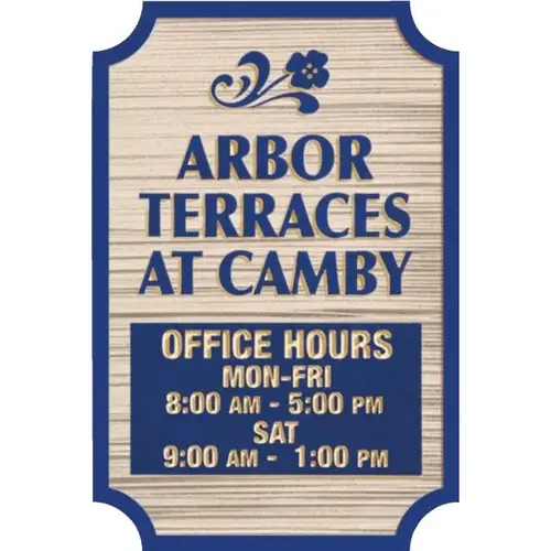 Custom Dimensional Sign With Notched Corners, Wood Grain Finish, 24 X 36 Custom Dimensional Sign With Notched Corners, Wood Grain Finish, 24 X 36