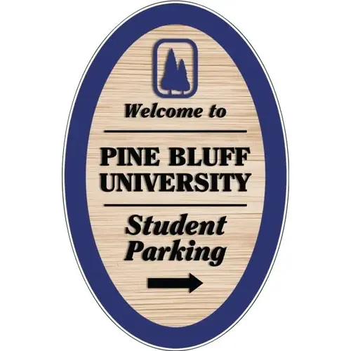 Custom Oval Dimensional Sign, Wood Grain Finish, 24 X 36 Custom Oval Dimensional Sign, Wood Grain Finish, 24 X 36