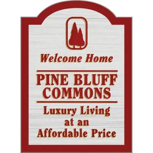 Custom Dimensional Sign, Arched Top, Wood Grain Finish, 16 X 22 Custom Dimensional Sign, Arched Top, Wood Grain Finish, 16 X 22
