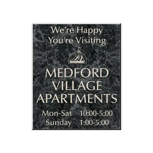 Front Engraved Sign, Black Marble, 10 X 12 Front Engraved Sign, Black Marble, 10 X 12