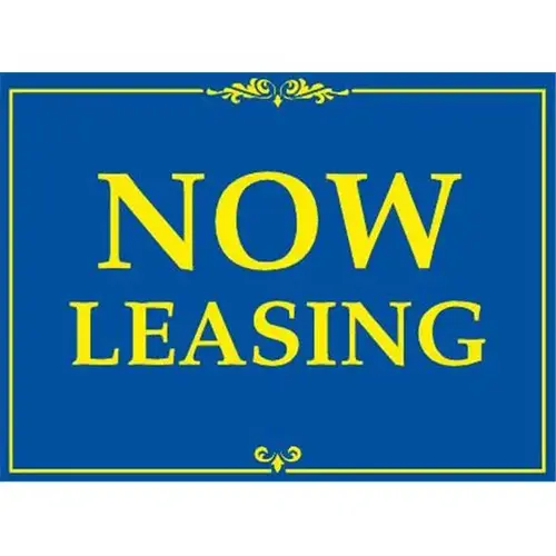 Coroplast Now Leasing Amenity Sign, Blue And Yellow, 24 X 18 Coroplast Now Leasing Amenity Sign, Blue And Yellow, 24 X 18