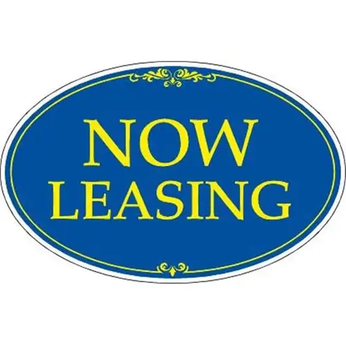 Coroplast Now Leasing Oval Amenity Sign, Blue/Yellow, 32 X 21 Coroplast Now Leasing Oval Amenity Sign, Blue/Yellow, 32 X 21