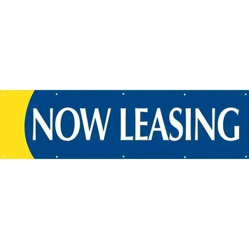 Now Leasing Horizontal Banner, Blue/Yellow, 15 ft X 4 ft Now Leasing Horizontal Banner, Blue/Yellow, 15 ft X 4 ft