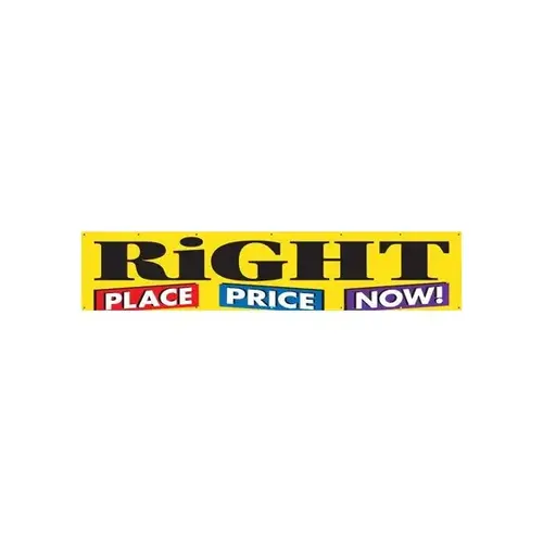 Horizontal Right Place/Price/Now! Banner, 20 ft X 4 ft Horizontal Right Place/Price/Now! Banner, 20 ft X 4 ft