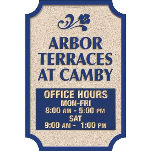 Custom Dimensional Sign With Notched Corners, Stucco Finish, 24 X 36 Custom Dimensional Sign With Notched Corners, Stucco Finish, 24 X 36