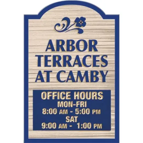 Custom Arched Dimensional Sign, Wood Grain Finish, 24 X 36 Custom Arched Dimensional Sign, Wood Grain Finish, 24 X 36