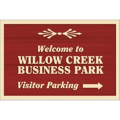 Custom Dimensional Sign With Straight Corners, Wood Grain Finish, 36 X 24 Custom Dimensional Sign With Straight Corners, Wood Grain Finish, 36 X 24