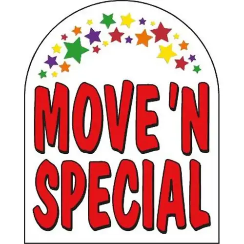 Coroplast Move 'N Specials Arched Amenity Sign, Stars, 24 X 30 Coroplast Move 'N Specials Arched Amenity Sign, Stars, 24 X 30