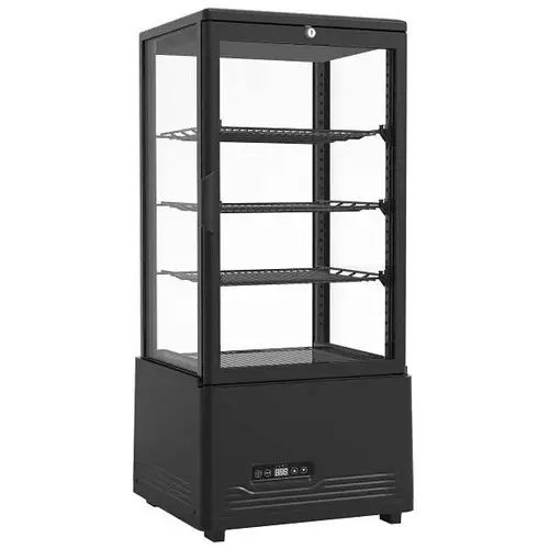 2.9 Cu. Ft. 4-Sided Glass Refrigerated Display Case In Black 2.9 Cu. Ft. 4-Sided Glass Refrigerated Display Case In Black