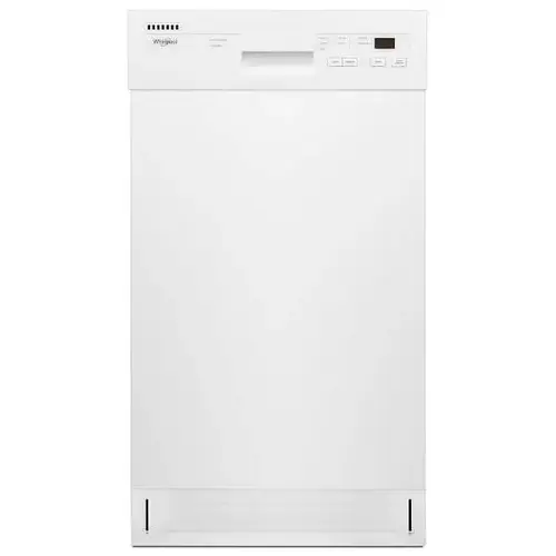 ENERGY STAR 18 In. Front Control Dishwasher With Stainless Steel Interior, White, ADA ENERGY STAR 18 In. Front Control Dishwasher With Stainless Steel Interior, White, ADA