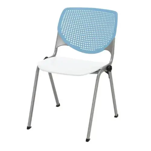 Kool Stack Chair, Sky Blue Back, White Seat Kool Stack Chair, Sky Blue Back, White Seat