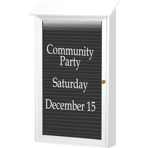 Enclosed Single Door Letter Board, Lighted Wall Mount, White, 32 X 48" Enclosed Single Door Letter Board, Lighted Wall Mount, White, 32 X 48"