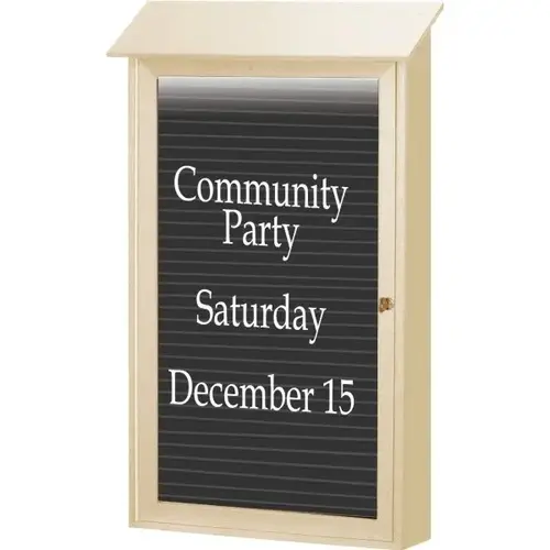Enclosed Single Door Letter Board, Lighted Wall Mount, Sand, 38 X 54" Enclosed Single Door Letter Board, Lighted Wall Mount, Sand, 38 X 54"