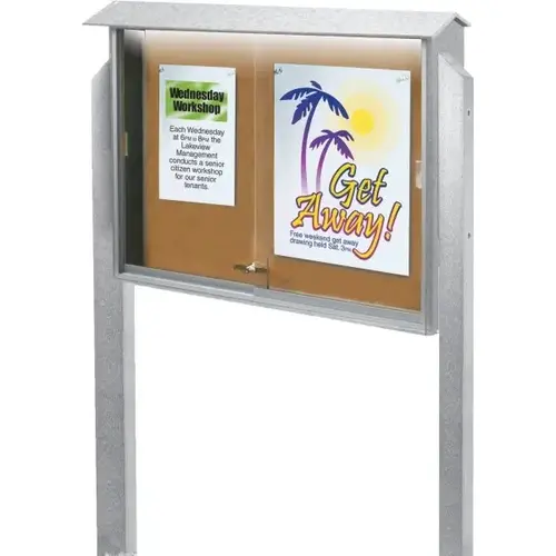 Enclosed Sliding Door Corkboard, Light Post, White, 45" X 3 ft6" Enclosed Sliding Door Corkboard, Light Post, White, 45" X 3 ft6"