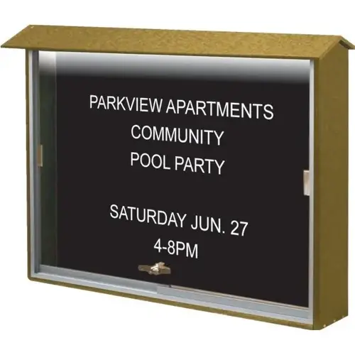 Enclosed Sliding Door Letter Board, Lighted Wall Mount, Cedar, 45" X 3 ft Enclosed Sliding Door Letter Board, Lighted Wall Mount, Cedar, 45" X 3 ft