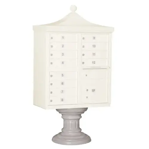 Cluster Mailbox Short Decorative Pedestal, White Cluster Mailbox Short Decorative Pedestal, White