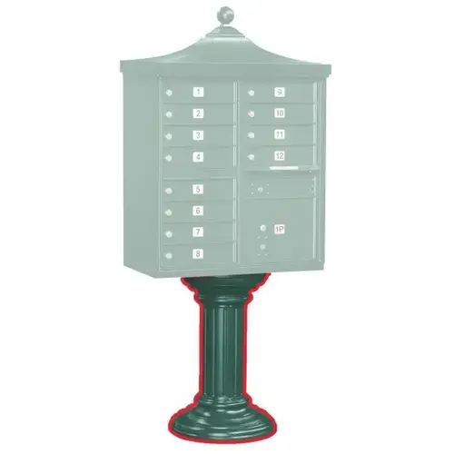 Cluster Mailbox Tall Decorative Pedestal, Green Cluster Mailbox Tall Decorative Pedestal, Green