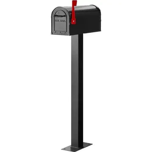 Standard Mailbox Post, Bolted Mount, Black Standard Mailbox Post, Bolted Mount, Black