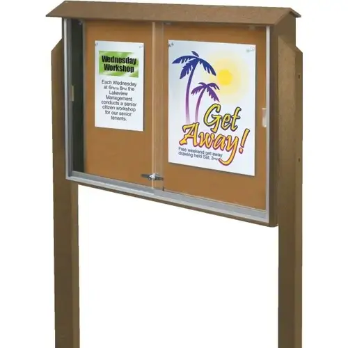 Enclosed Sliding Door Indoor Corkboard, Weathered Wood, 45" X 3 ft6" Enclosed Sliding Door Indoor Corkboard, Weathered Wood, 45" X 3 ft6"