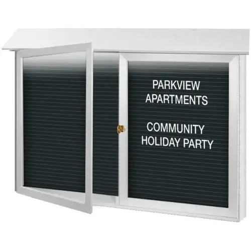 Enclosed Double Door Letter Board, Lighted Wall Mount, White, 52 X 40" Enclosed Double Door Letter Board, Lighted Wall Mount, White, 52 X 40"