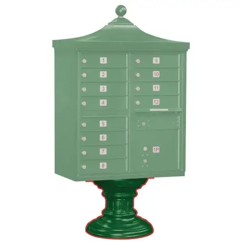 Cluster Mailbox Short Decorative Pedestal, Green Cluster Mailbox Short Decorative Pedestal, Green