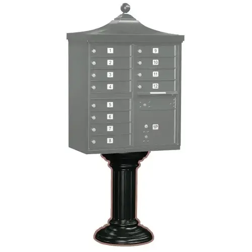 Cluster Mailbox Tall Decorative Pedestal, Black Cluster Mailbox Tall Decorative Pedestal, Black