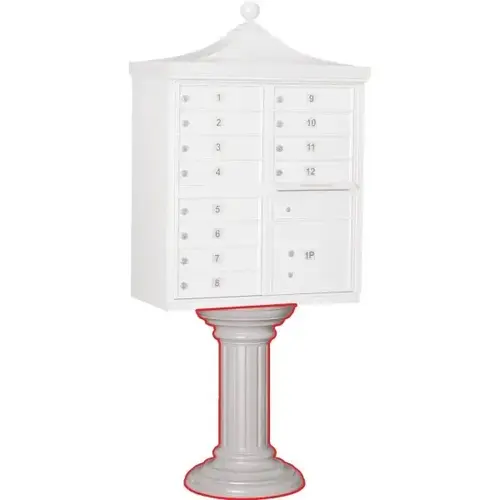 Cluster Mailbox Tall Decorative Pedestal, White Cluster Mailbox Tall Decorative Pedestal, White
