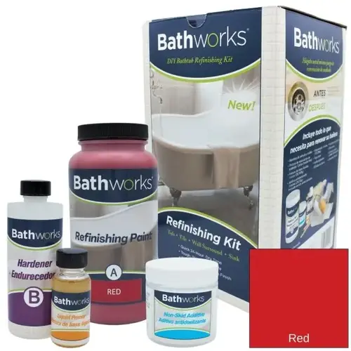 Non-Slip Bath And Wall Refinish Kit - Red Non-Slip Bath And Wall Refinish Kit - Red