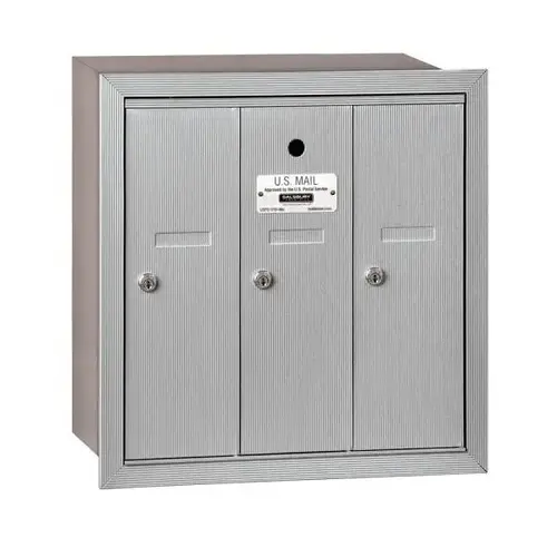 Aluminum-Vertical Mailbox- Recessed Mounted -3 Doors Aluminum-Vertical Mailbox- Recessed Mounted -3 Doors