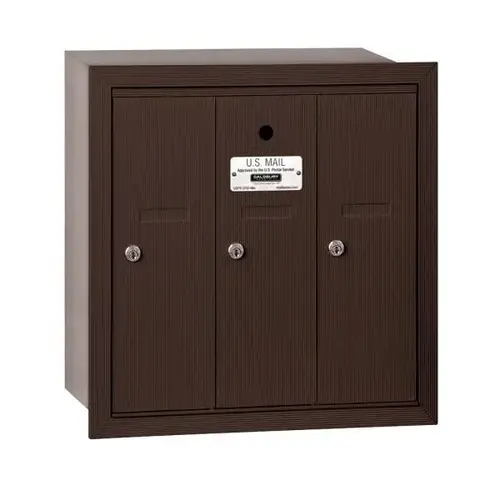 Bronze-Vertical Mailbox- Recessed Mounted -3 Doors Bronze-Vertical Mailbox- Recessed Mounted -3 Doors