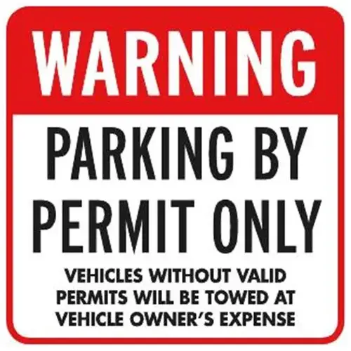 Warning Permit Only Sign, Non-Reflective 18x18 Warning Permit Only Sign, Non-Reflective 18x18
