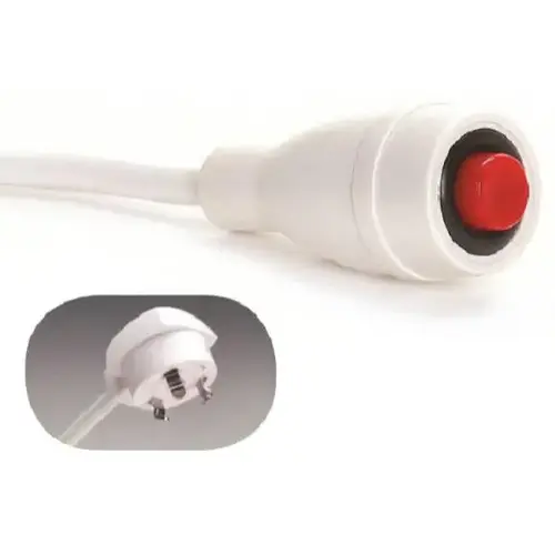 Nurse Call Econocall 10 ft Cord, Edwards 3-Pin Plug, White Nurse Call Econocall 10 ft Cord, Edwards 3-Pin Plug, White