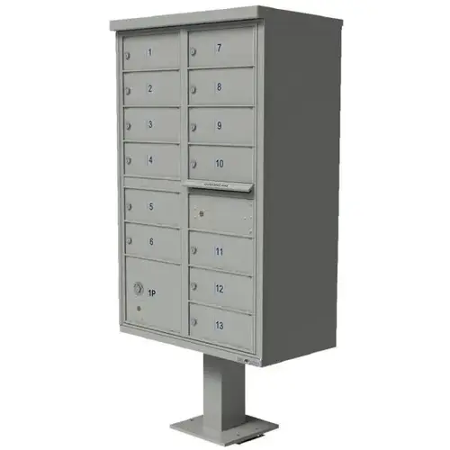 Cluster Box Unit-13 Mailboxes /1 Parcel Locker/Grey Gray Cluster Box Unit-13 Mailboxes /1 Parcel Locker/Grey Gray