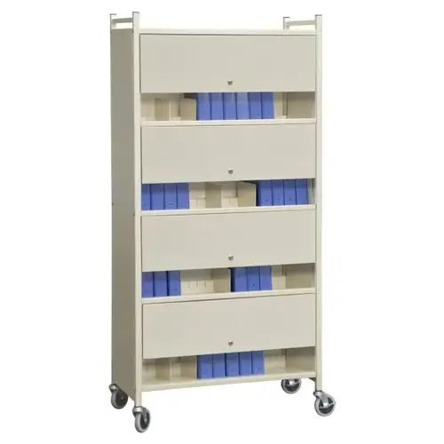Beige Versa Locked Cabinet Style Moble Rack With Four Shelves Beige Versa Locked Cabinet Style Moble Rack With Four Shelves