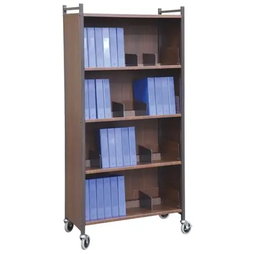 Woodgrain Versa Cabinet Style Moble Rack With Four Shelves Woodgrain Versa Cabinet Style Moble Rack With Four Shelves