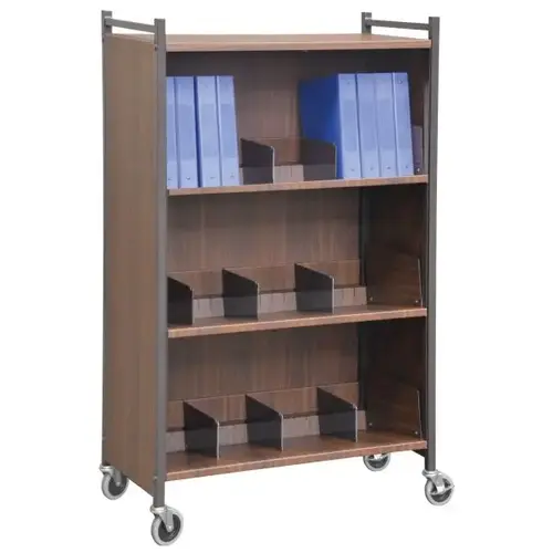 Woodgrain Versa Cabinet Style Moble Rack With Three Shelves Woodgrain Versa Cabinet Style Moble Rack With Three Shelves