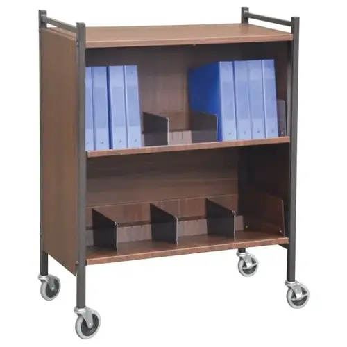 Woodgrain Versa Cabinet Style Moble Rack With Two Shelves Woodgrain Versa Cabinet Style Moble Rack With Two Shelves