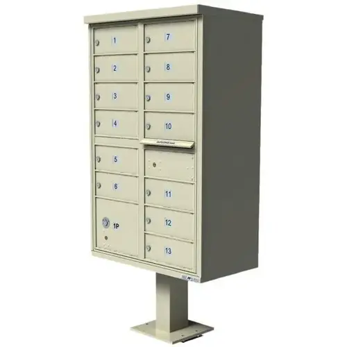 Cluster Box Unit-13 Mailboxes /1 Parcel Locker/Sand Sandstone Cluster Box Unit-13 Mailboxes /1 Parcel Locker/Sand Sandstone