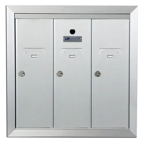 Recessed Vertical 3-Door Mailbox (Aluminum) Recessed Vertical 3-Door Mailbox (Aluminum)