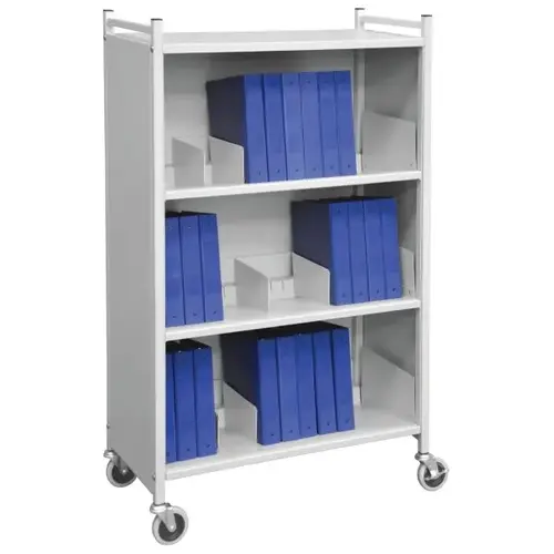Light Grey Versa Cabinet Style Moble Rack With Three Shelves Light Grey Versa Cabinet Style Moble Rack With Three Shelves