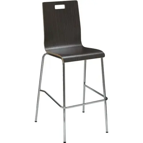 Barstool With Bent Plywood Shell In Natural Espresso Finish Barstool With Bent Plywood Shell In Natural Espresso Finish