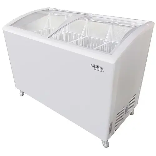 9.5 Cu Ft Curved Glass Top Chest Freezer In White 9.5 Cu Ft Curved Glass Top Chest Freezer In White