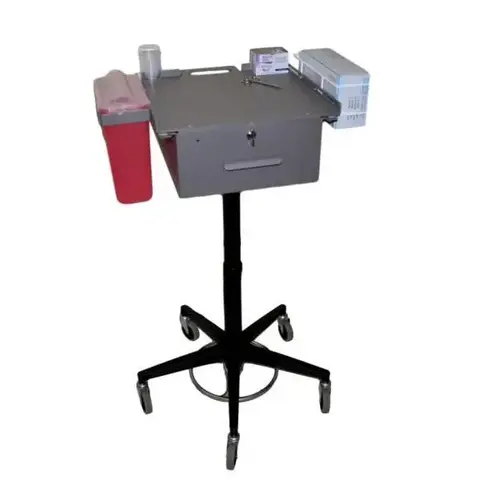 Phlebotomy Cart With Sharp/glove Holders, Thumb Latch, Adjustable Height Phlebotomy Cart With Sharp/glove Holders, Thumb Latch, Adjustable Height
